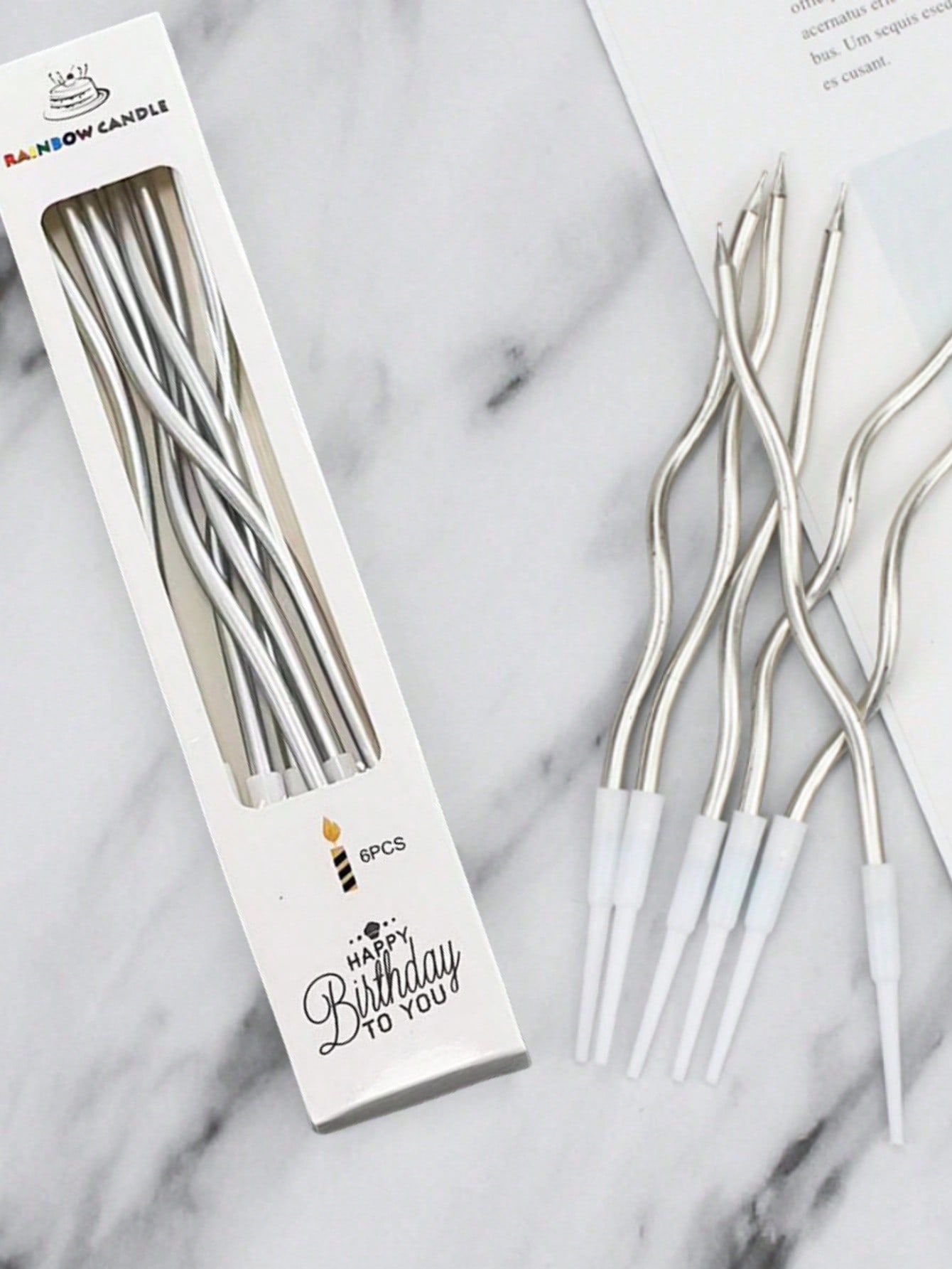 Candle Supplies Usa - 6pcs/Box Lilin Ulang Tahun Melengkung, Hiasan
