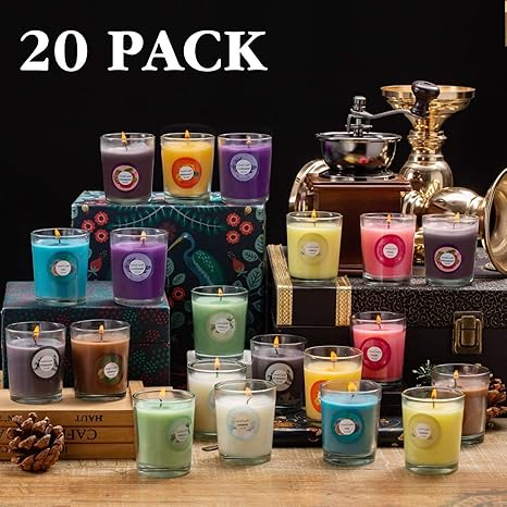 Candle Supplies Glass Jars - 20 Paket Lilin Aromaterapi (6,6cm*4,83cm), dengan