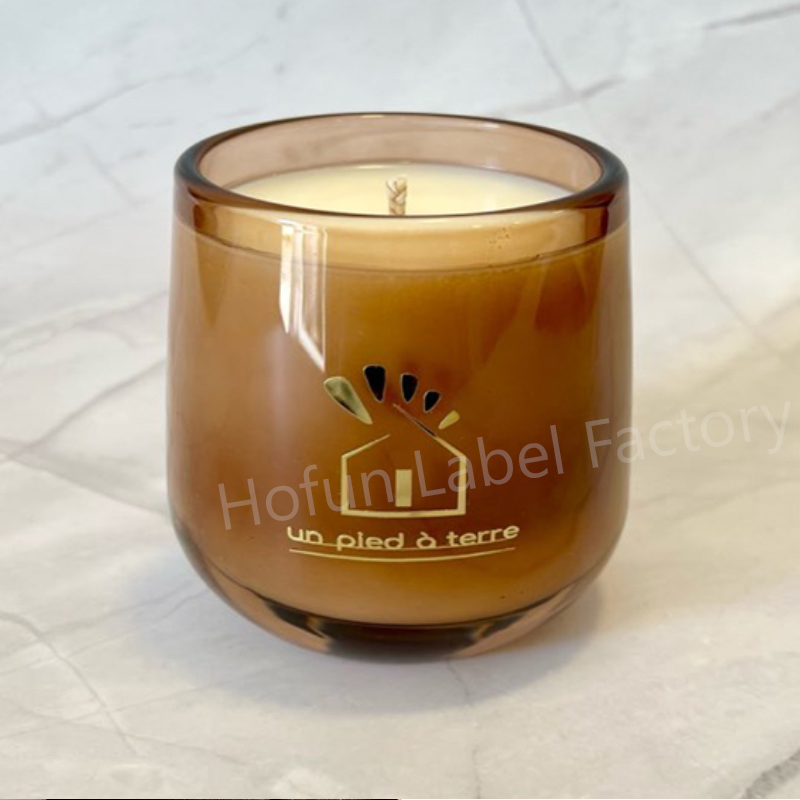 Kustom 3D logo emas stiker per - Candle Supplies Glass Jars ulasan dan harga